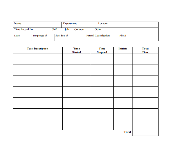 basic timesheet