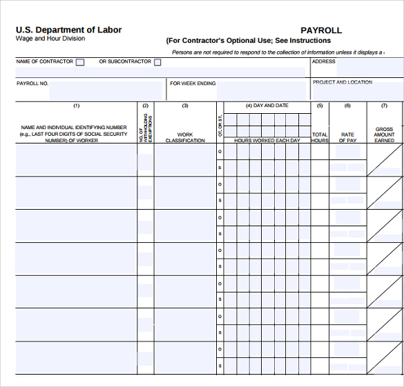 blank payroll form example