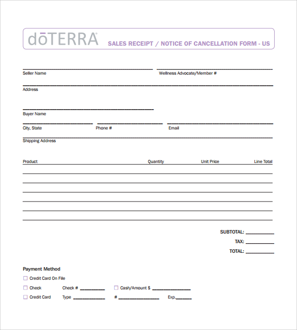 Free General Sales Receipt Template