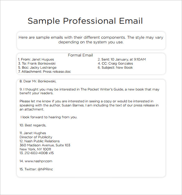 Free 16 Sample Professional Email Templates In Pdf 9108