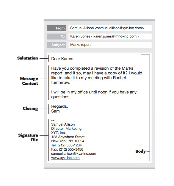 Free 7 Sample Professional Email Templates In Pdf