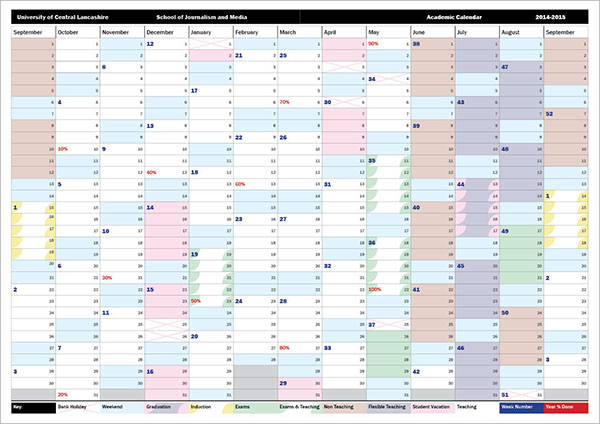 indesign academic calendar