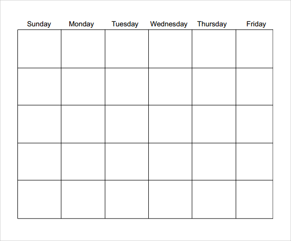 download blank calendar template in pdf