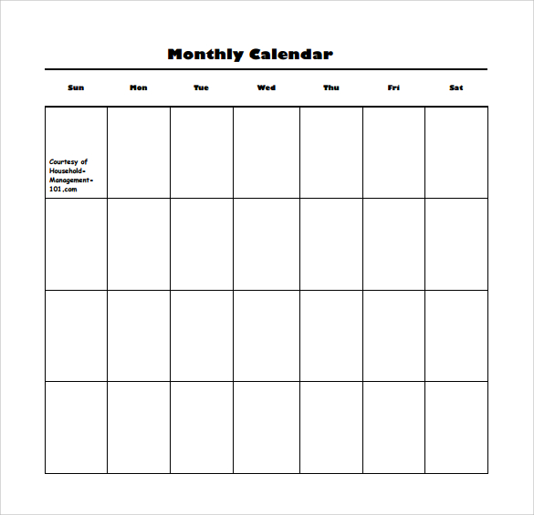 free 15 sample blank calendar templates in pdf