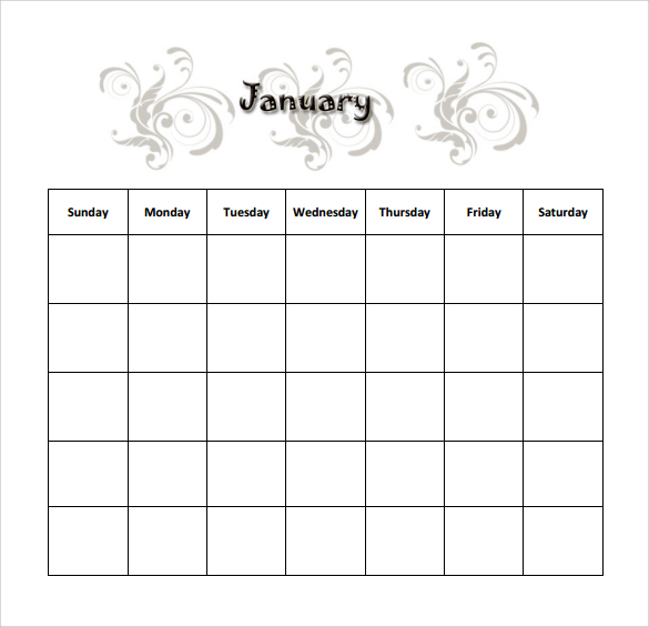 downloadable blank calendar template