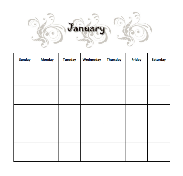 free 15 sample blank calendar templates in pdf