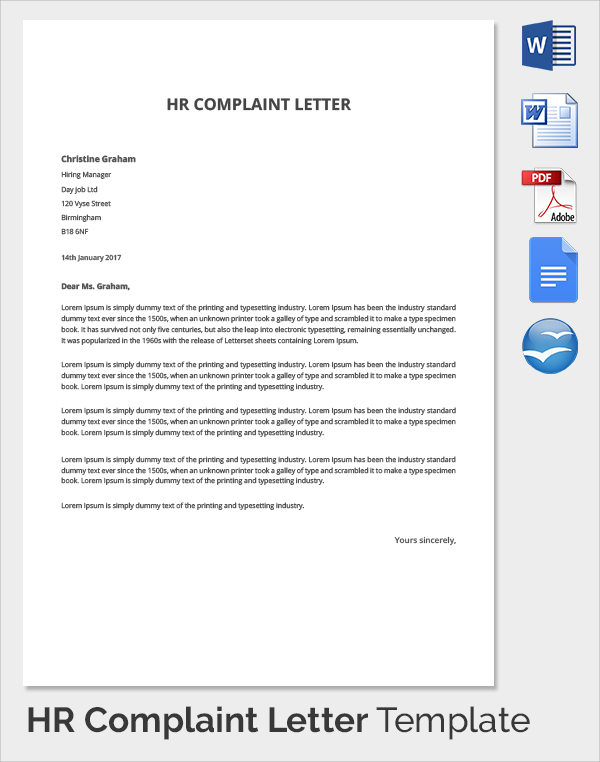 FREE 11 HR Complaint Forms In PDF Word Pages Google Docs