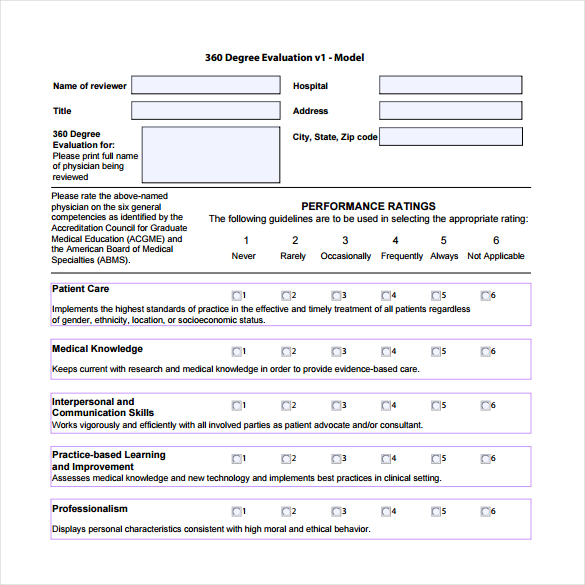 Free 9 Sample Best 360 Evaluation Templates In Pdf