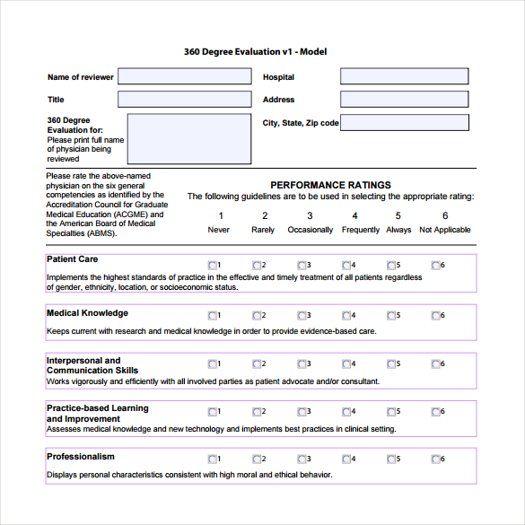 360 Review Template Word