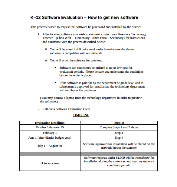 software evaluation to download