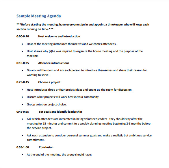 advisory board meeting agenda template