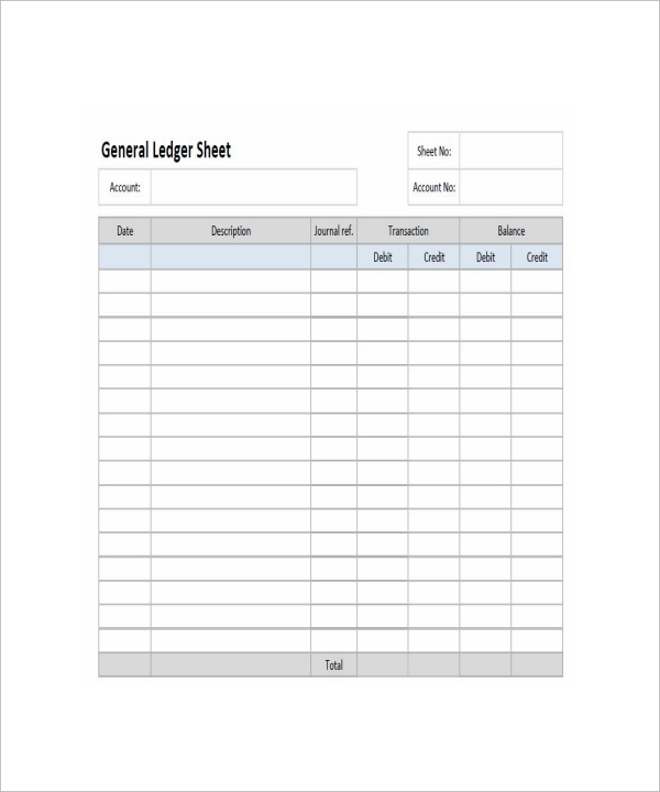 Free 7 Sample Ledger Paper Templates In Ms Word Excel Pdf