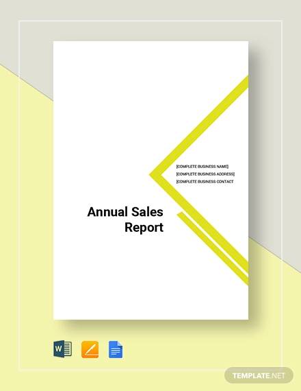 annaula sales report samples