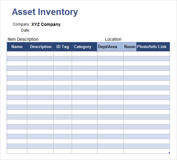 asset tracking template