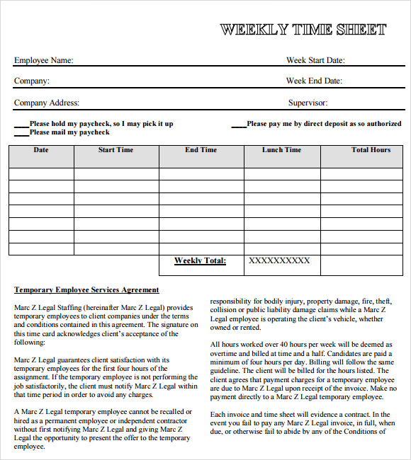 attorney weekly timesheet template