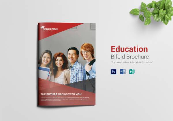 attractive education bi fold brochure template