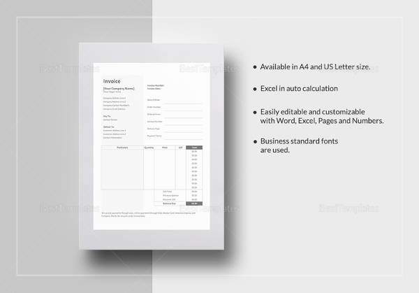 bakery invoice template