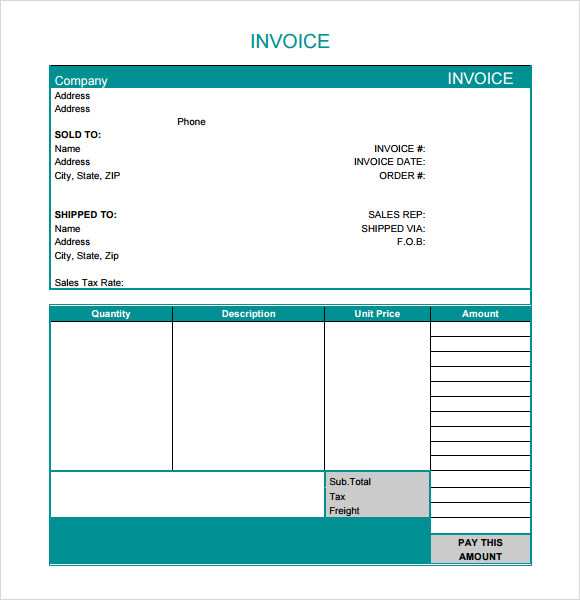 billing invoice form