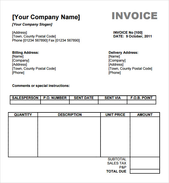 Billing Invoice Templates 18+ Free Printable Xlsx & Docs Formats