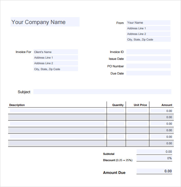 billing invoice template free download