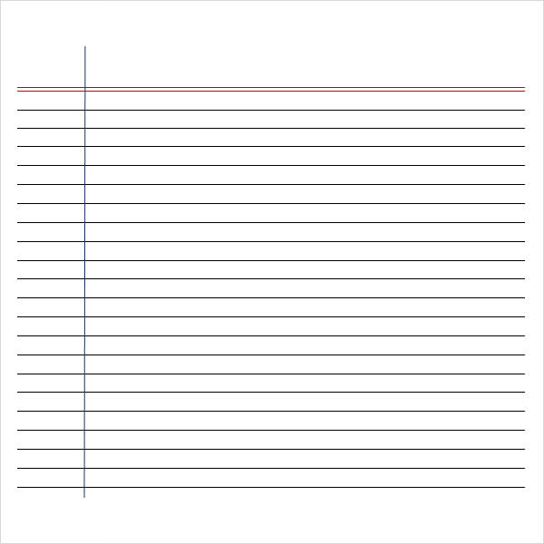 blank lined paper template