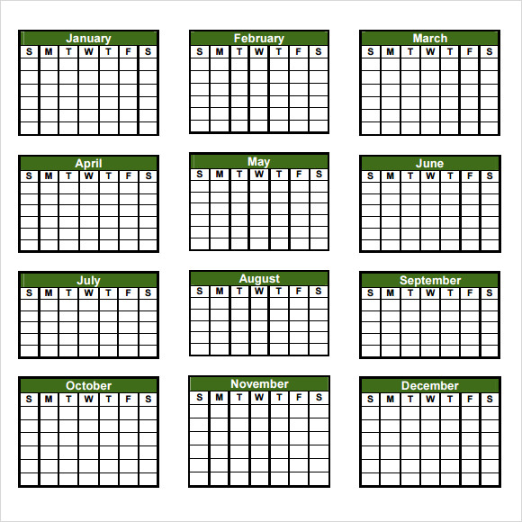 Editable Any Year Calendar