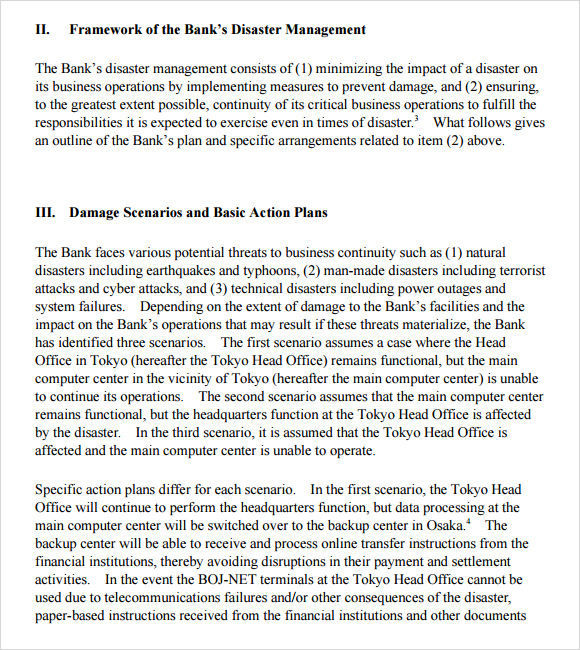 Business continuity exercise report template