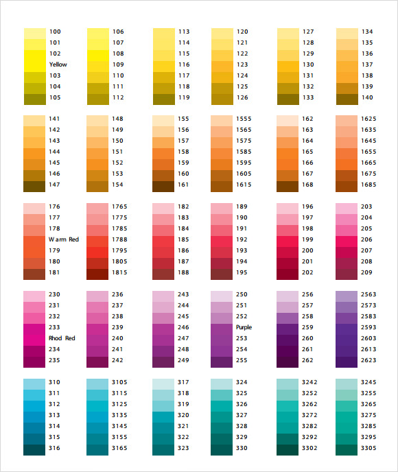 FREE 8+ Sample CMYK Color Chart Templates in PDF MS Word