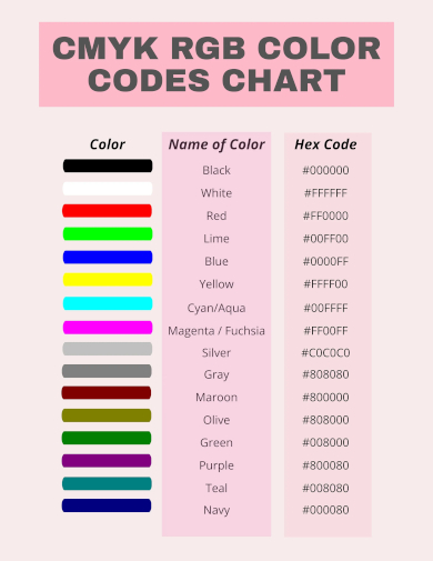 FREE 11 Sample CMYK Color Chart Templates In PDF Cmyk Color Code Pdf ...