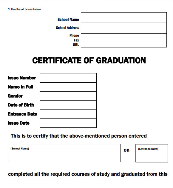 certificate template of graduation pdf