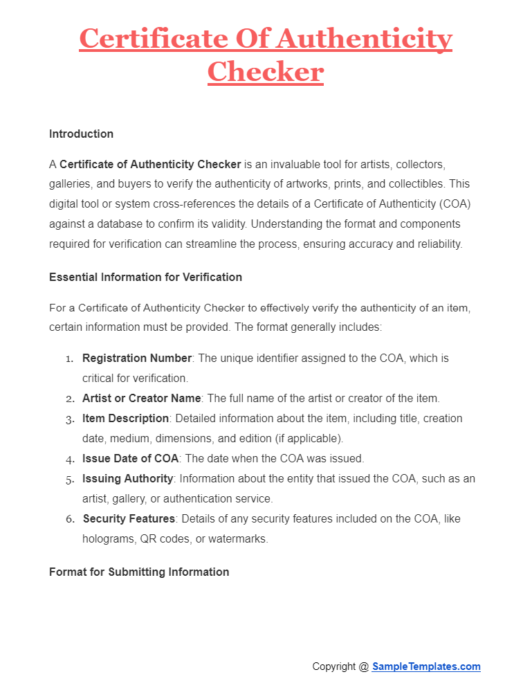 certificate of authenticity checker