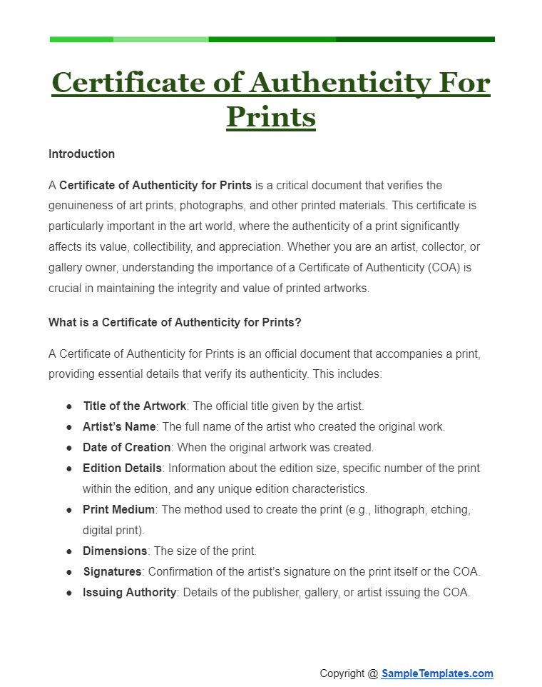 certificate of authenticity for prints