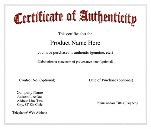 certificate of authenticity1