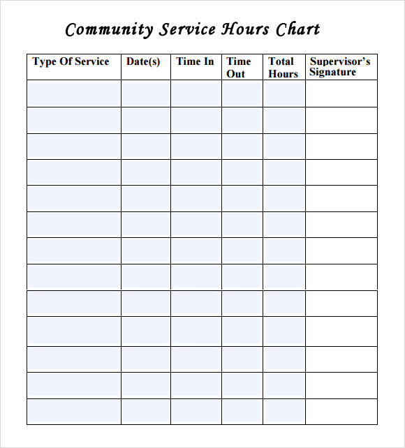 community service time sheet template