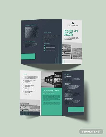 corporate tri fold brochure template