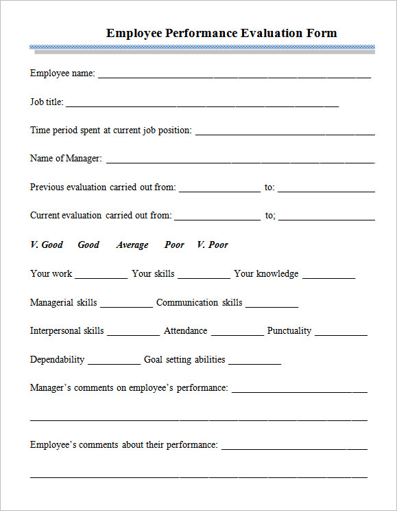 Free 4 Employee Performance Appraisal Form Templates In Pdf