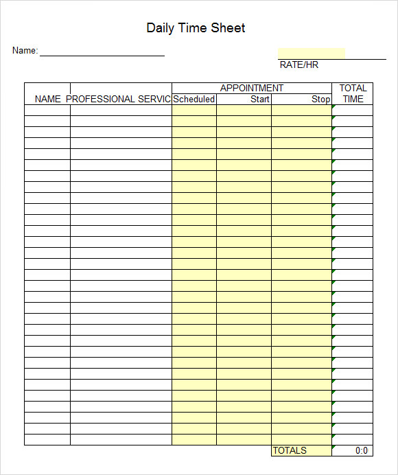 excel time sheet