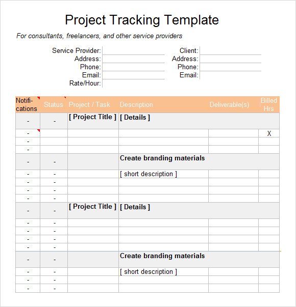 excel project tracking template1