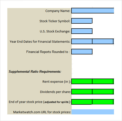 financial analysis template