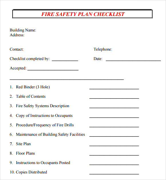 Workplace Fire Safety Checklist Unitmilo 