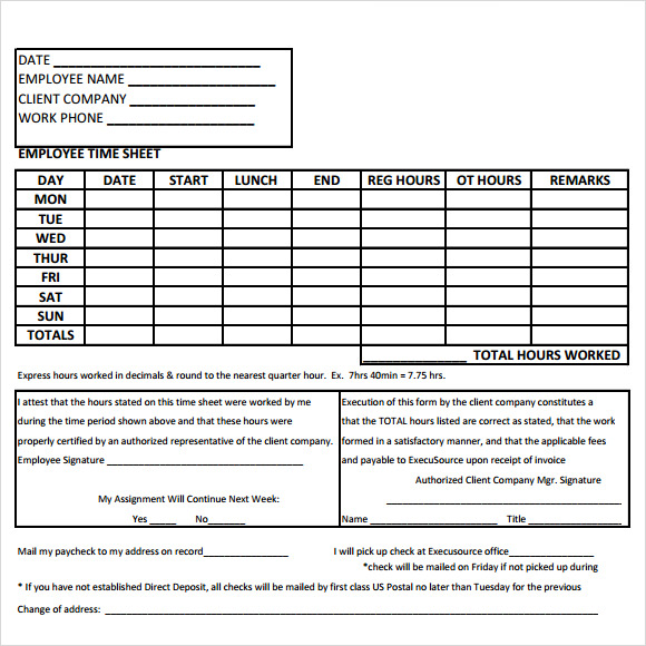 FREE 7+ Sample Attorney Timesheets in Excel MS Word Numbers Pages