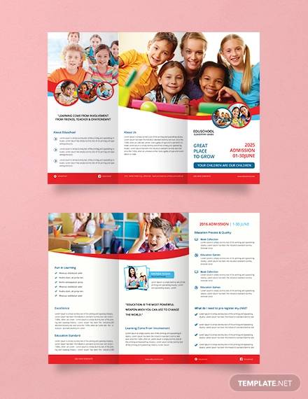 free elementary school tri fold brochure template