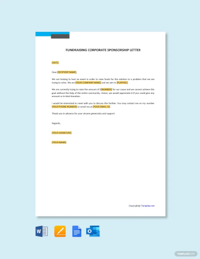 fundraising corporate sponsorship letter template