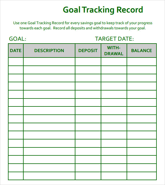 Goal Tracking Template Google Sheets