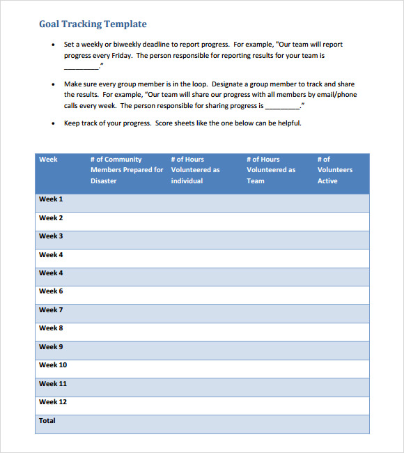 10  Goal Tracking Samples Sample Templates