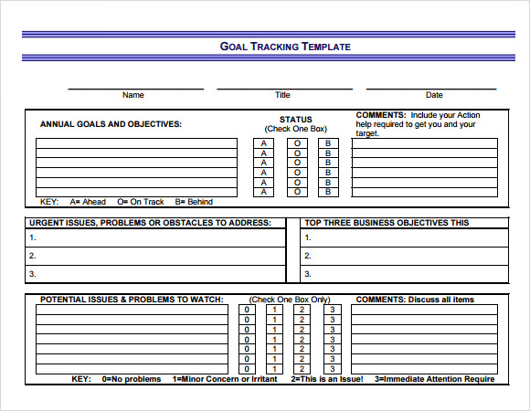 10  Goal Tracking Samples Sample Templates