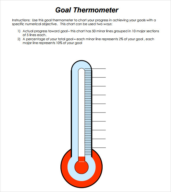 goal tracking thermometer template