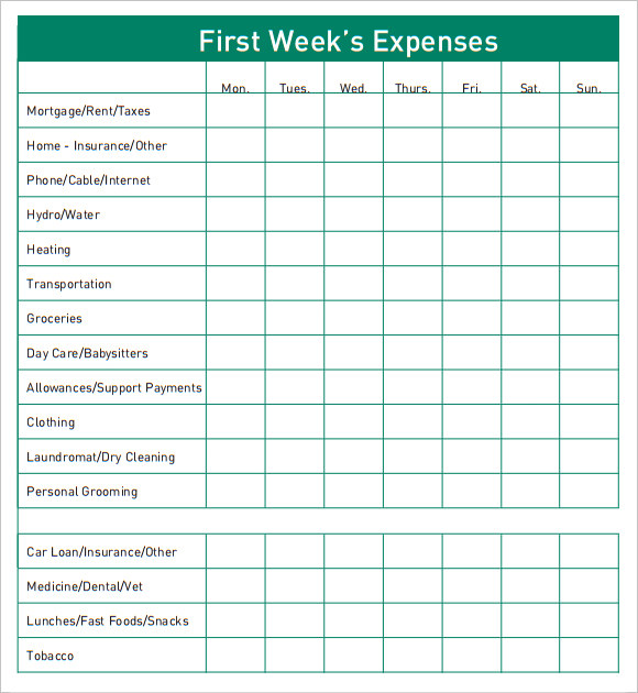 home budget tracking templates