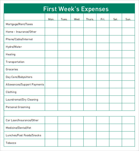 google sheet tracking household budget template