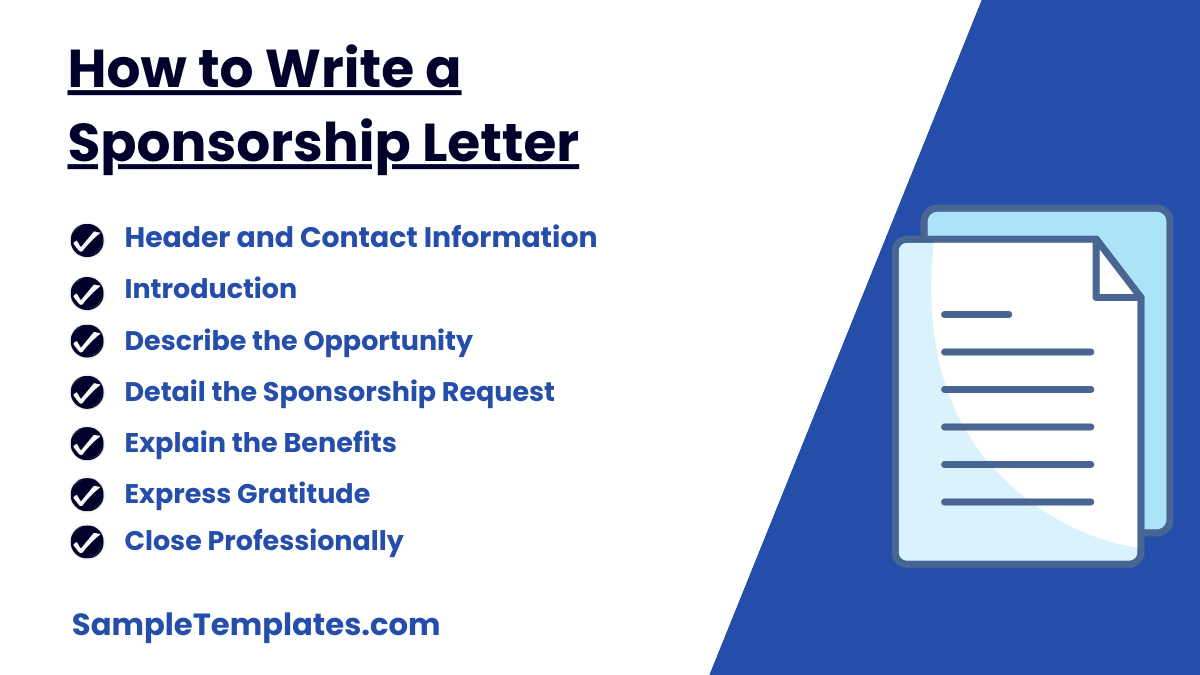 how to write a sponsorship letter